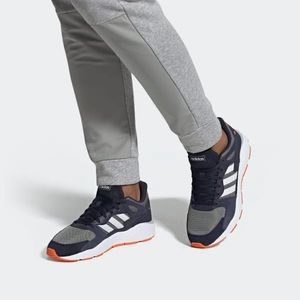 adidas Men's Navy Gray White Orange Athletic Shoes